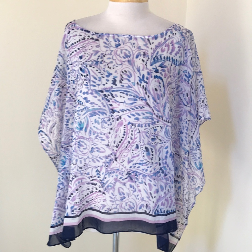 Talbots medium purple combo light weight cover up/Top.